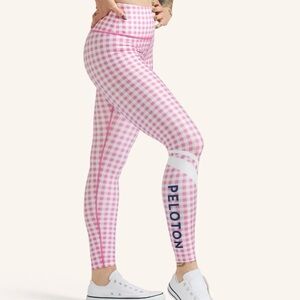 Peloton Gingham High Waisted Leggings - Pink (XL)